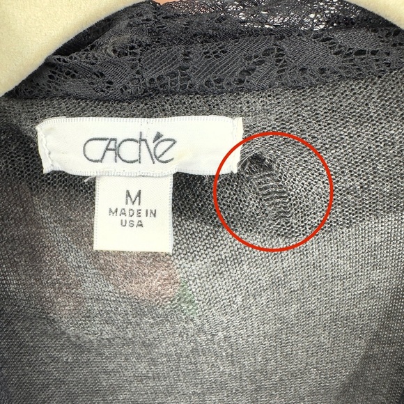 Vintage Cache Open Front Lace Drape Cardigan Womens Size M Gray Whimsigoth Fairy - Picture 9 of 10